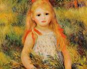 皮埃尔 奥古斯特 雷诺阿 : Little Girl with a Spray of Flowers